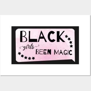 Black Girls Been Magic - Pink Watercolor Background Gift Posters and Art